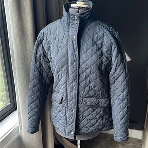 LOFT Women's Quilted Jacket - Charcoal Gray Size S EUC fleece lining